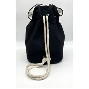 CHANEL | Bags | Chanel 9s Large Canvas Logo Drawstring 